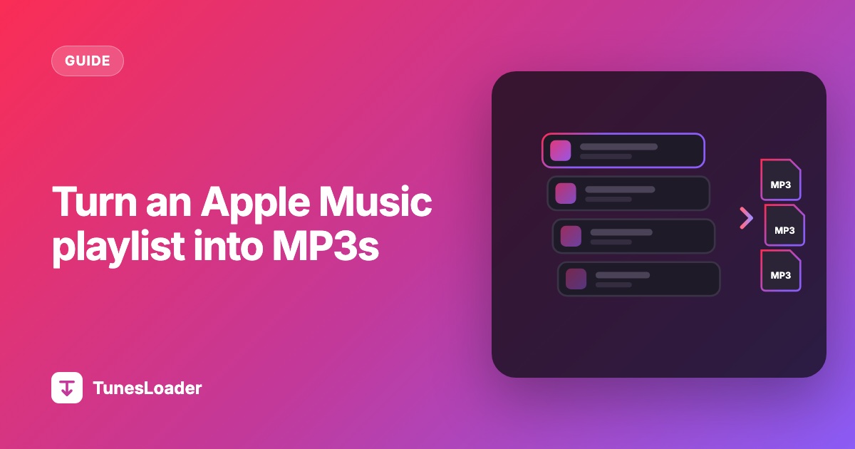 Illustration of a playlist turning into MP3 files