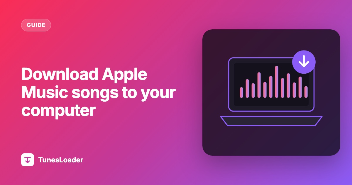 Illustration of a laptop downloading a song